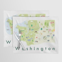 Illustrated Map of Washington Placemat