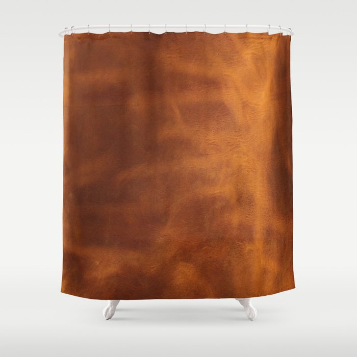 cognac suede leather ( faux  ) Shower Curtain