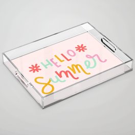 Hello Summer (pink/yellow/mint) Acrylic Tray