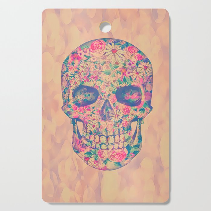 Skull Flowers pink, dreams, pastel, love, cute,  Cutting Board