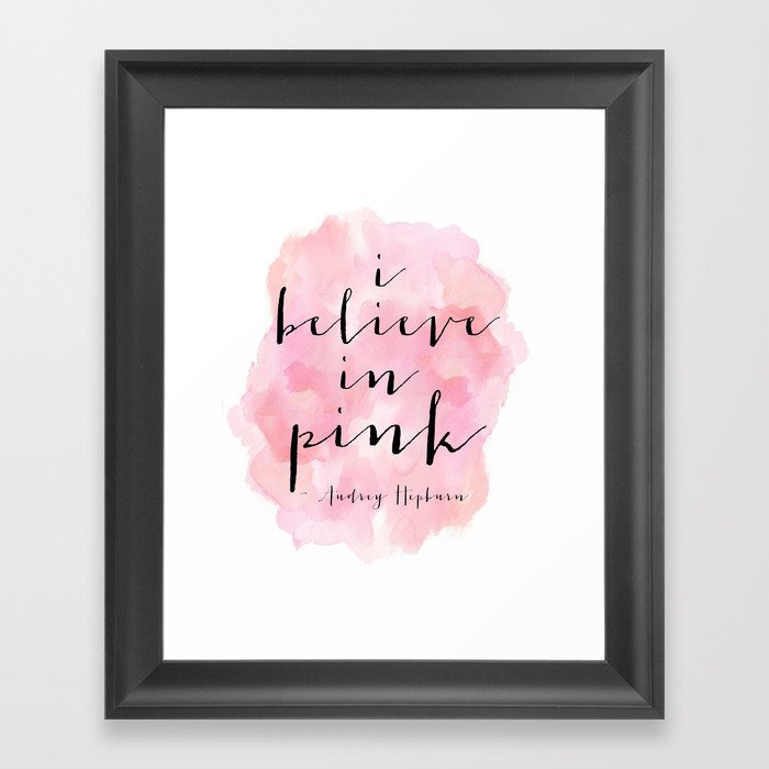 I Believe In Pink Nursery Girls Girls Room Decor Gift For Her Girly Svg Hot Pink Scandinavian Print Framed Art Print By Aleksmorin