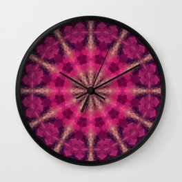 Kaleidoscope . Raspberry magic. Wall Clock