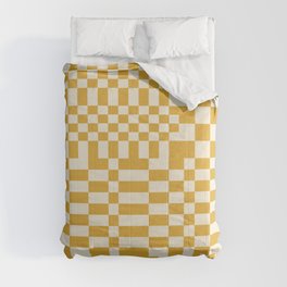 Checkerboard Pattern - Yellow Comforter
