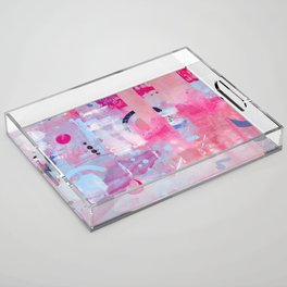 Pink Dream 3 Mixed Media  Acrylic Tray