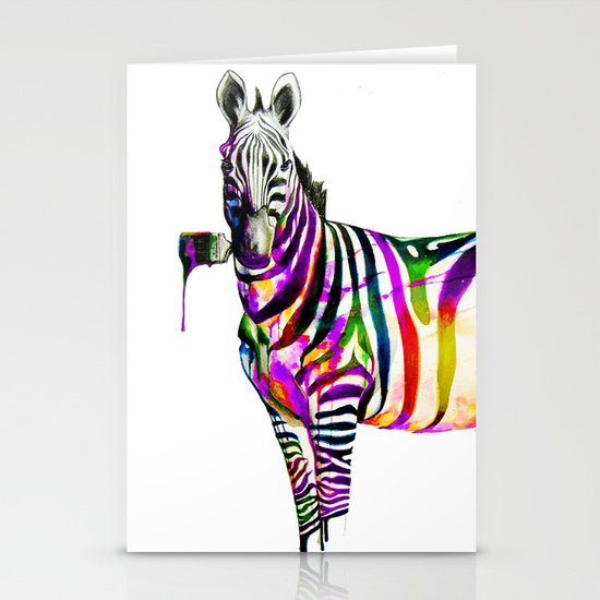 zebra painting Stationery Cards