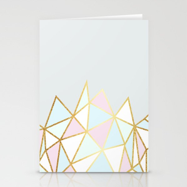 Gold & Pastel Geometric Pattern Stationery Cards