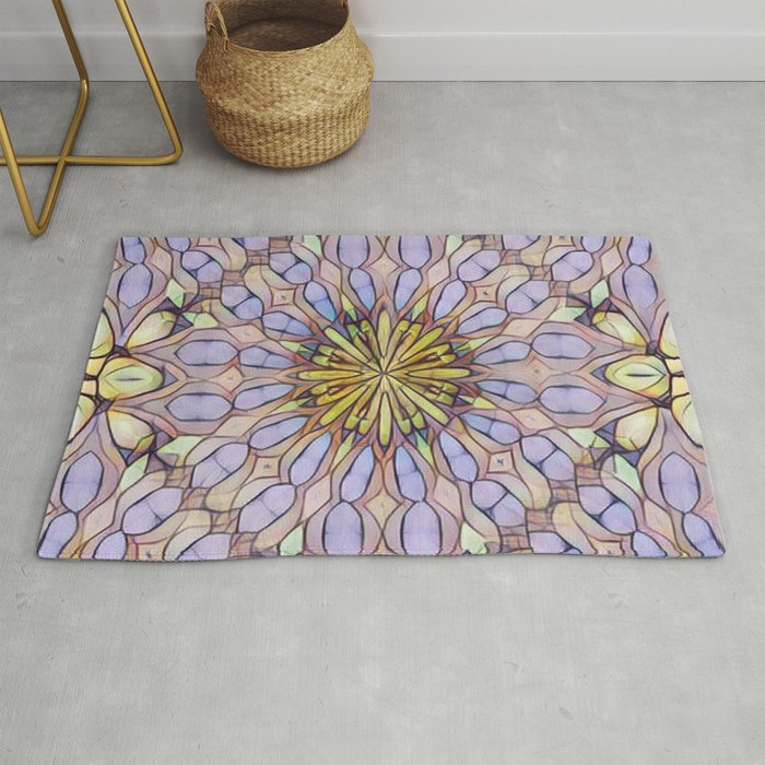 Pastel stained glass pattern Rug