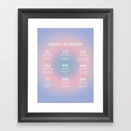 angel numbers Framed Art Print