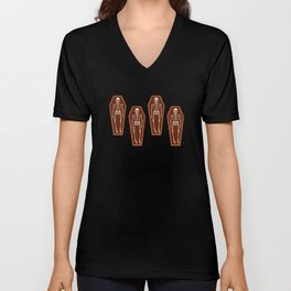 Skeleton In Coffin Coffins Halloween V Neck T Shirt