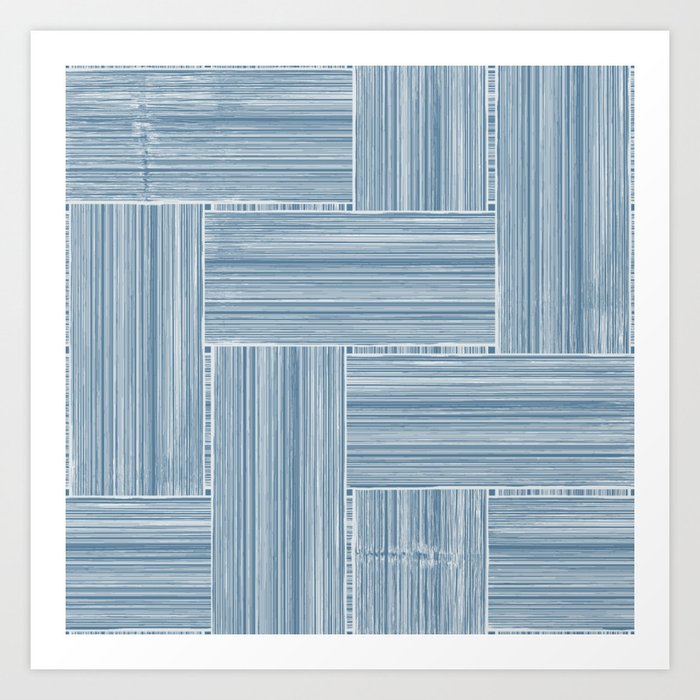 Steel Blue Wicker Surface Texture Art Print