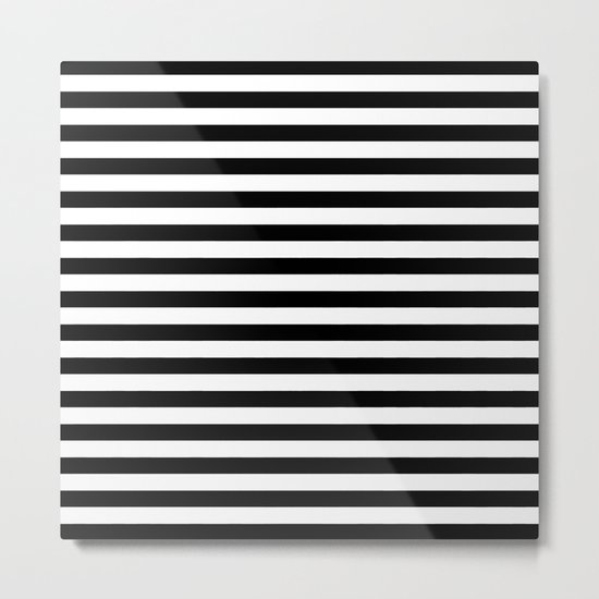 Black White Stripes Metal Print