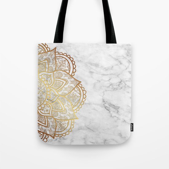 Mandala - Gold & Marble Tote Bag