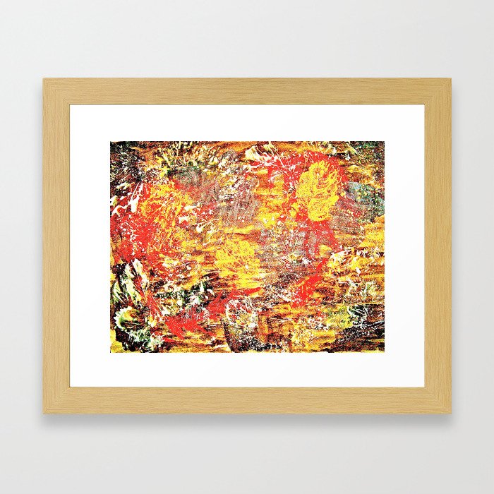 Golden Autumn Abstract Framed Art Print