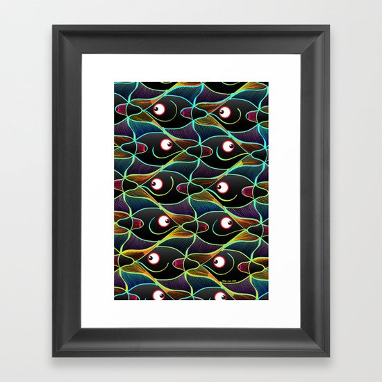 A World Full of Smiling Fishes Framed Art Print