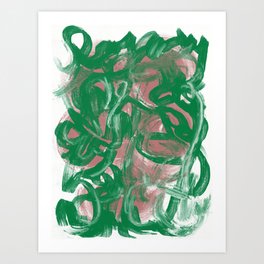 Chaos green large abstract Art Print