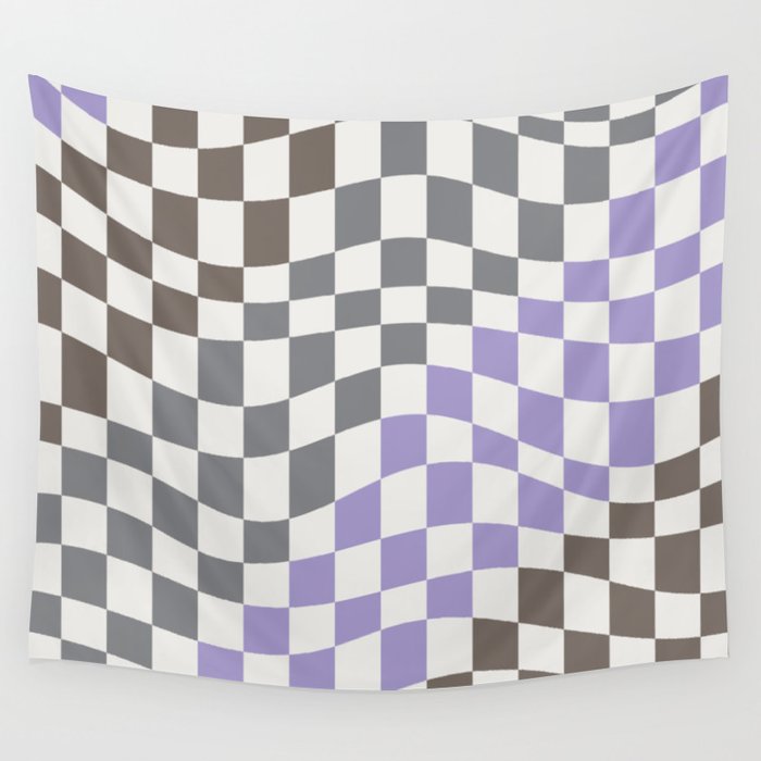Glimpse of purple wavy checker Wall Tapestry