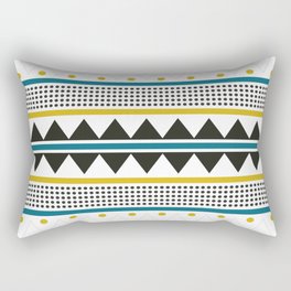 Mustard and teal tribal pattern Rectangular Pillow