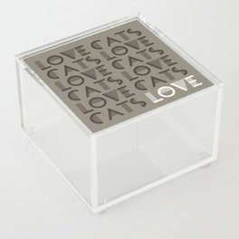 Love Cats - Gray colors modern abstract illustration  Acrylic Box