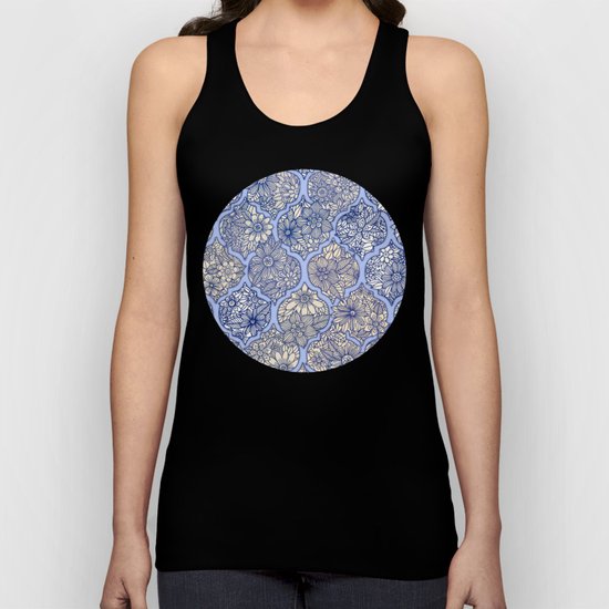 Moroccan Floral Lattice Arrangement - Purple Unisex Tank Top