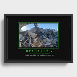 Recycling Motivational Poster Framed Canvas