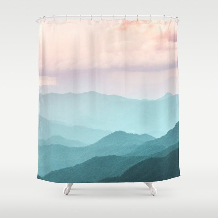 Smoky Mountain National Park Sunset Layers II - Nature Photography Shower Curtain