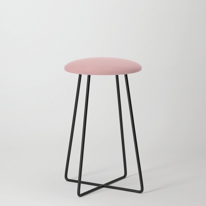 Solid Powder Pink Color Counter Stool