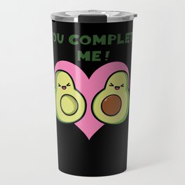 Complete Me Kawaii Avocado Hearts Valentines Day Travel Mug