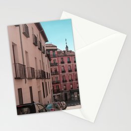 Spain Photography - A Small Street With Parked Cars In Madrid Stationery Card