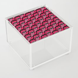 lips with tongue out super cool pop art cartoon pattern Acrylic Box