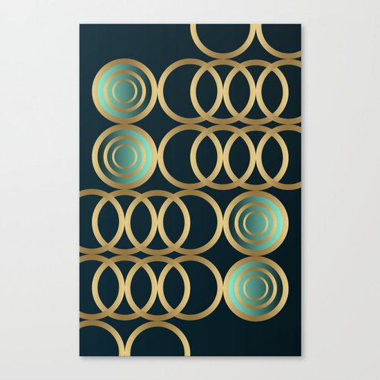 Gold Circles Game Canvas Print
