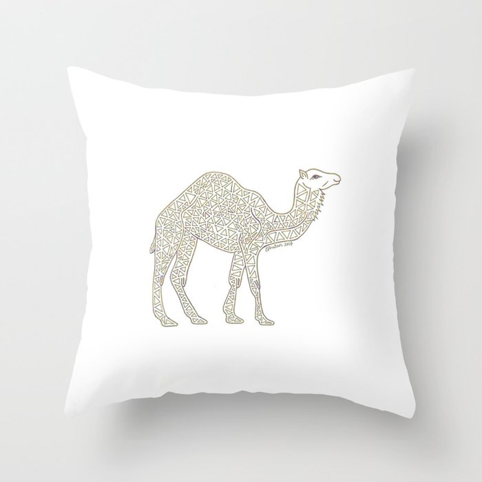 Yellow Camel Throw Pillow