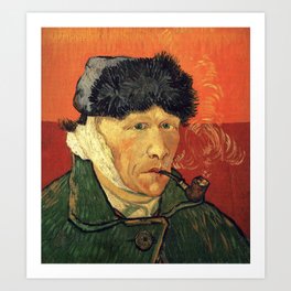 Van Gogh, Self portrait with Bandaged Ear Art Print
