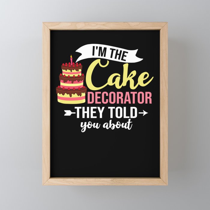 Cake Decorating Baker Ideas Beginner Framed Mini Art Print