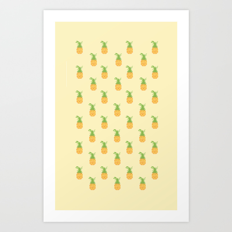 Pineapple Pixel Party Art Print