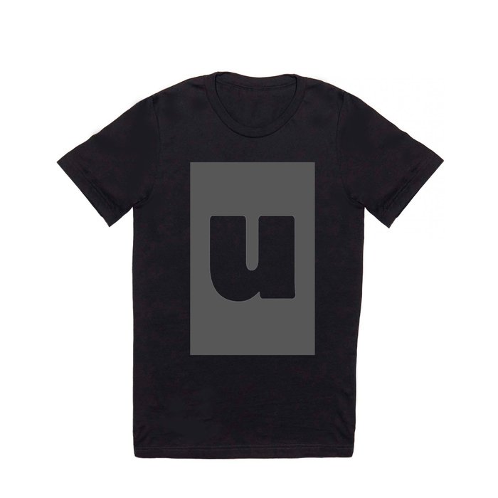 u (White & Grey Letter) T Shirt