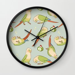 Green cheek conures all-over Wall Clock