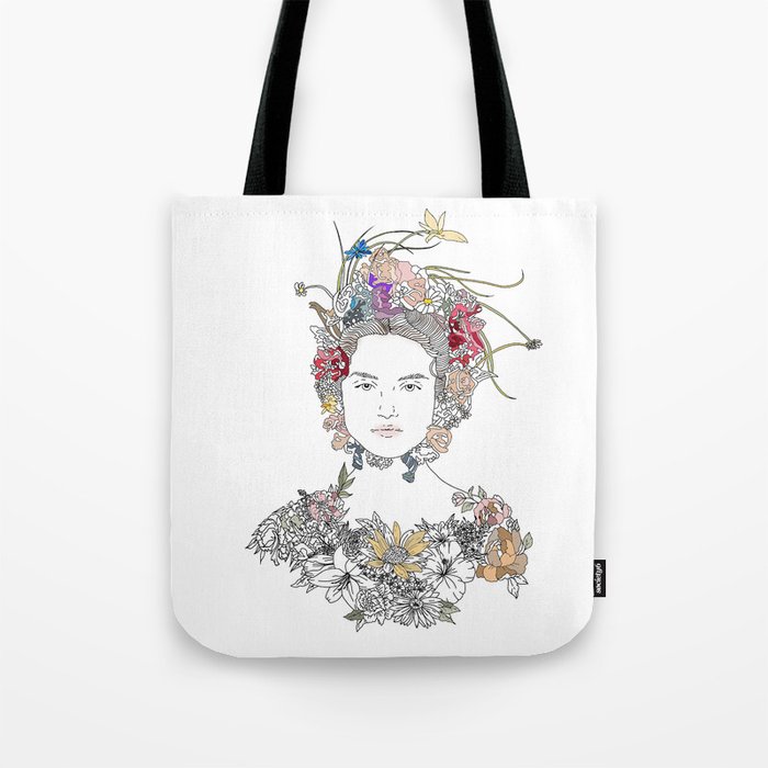 Floral Girl Tote Bag