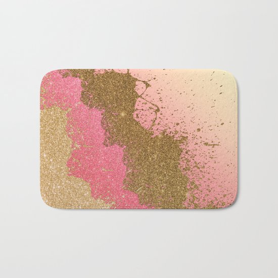 Golden pink shadows Bath Mat