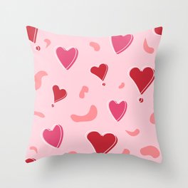 Seamless pattern about love Throw Pillow
