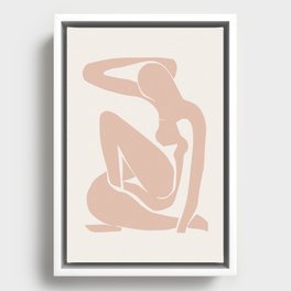 Blush Pink Matisse Nude I, Matisse Abstract Nude Artwork, Mid Century Boho Decor Framed Canvas