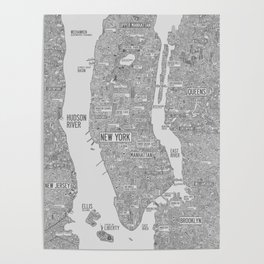 Hand drawing New York City poster print Poster