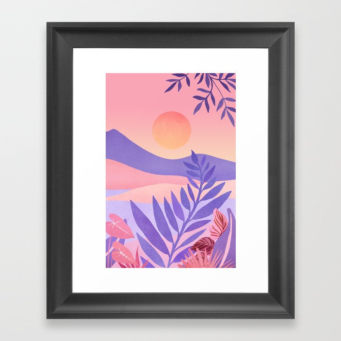 South Seas Sunrise / Tropical Landscape Framed Art Print