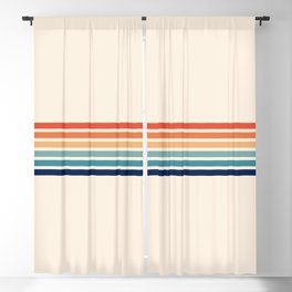 Palawa - Classic Colorful 70s Vintage Summer Style Retro Stripes Blackout Curtain