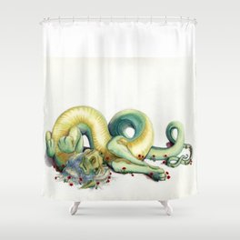 Golden Belly Dragon Shower Curtain