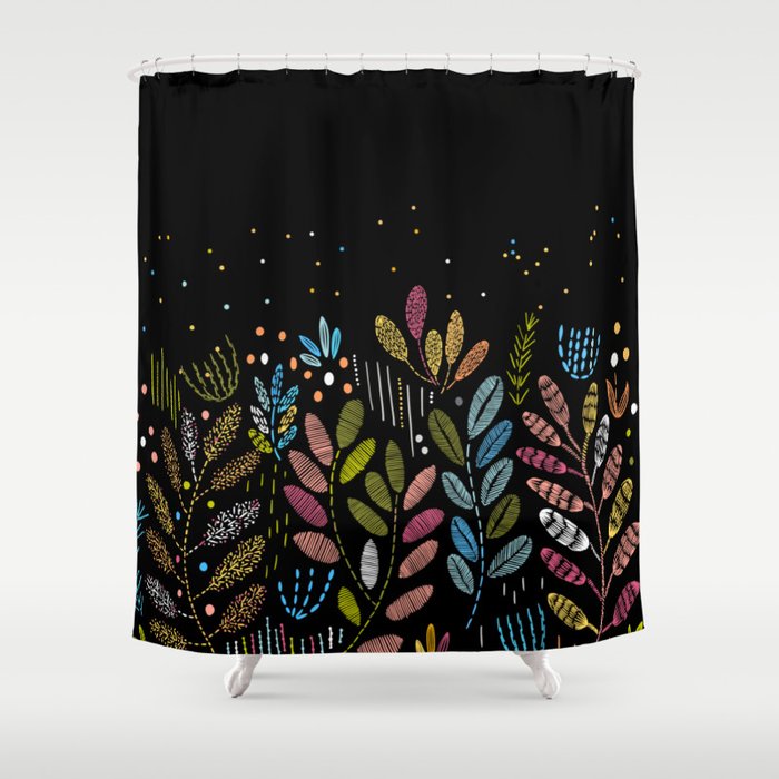 Embroidered shop shower curtain