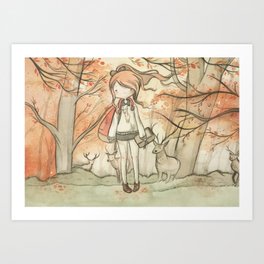Autumn girl Art Print