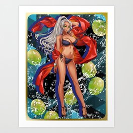 Swimsuit girl × fruit (white grapes) Art Print