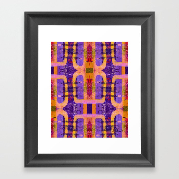 Orange Purple Pipe Dream Abstract Framed Art Print