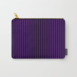 [ Thumbnail: Indigo & Black Colored Striped/Lined Pattern Carry-All Pouch ]
