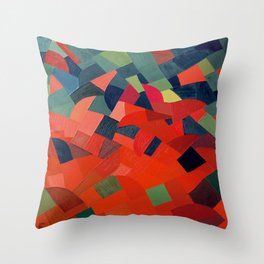 Grün-Rot Otto Freundlich 1939 Abstract Art Mid Century Modern Geometric Colorful Shapes Hard Edge Throw Pillow